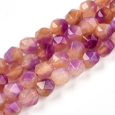 Dyed Natural White Jade Beads Strands G-T139-8mm-45Q-1