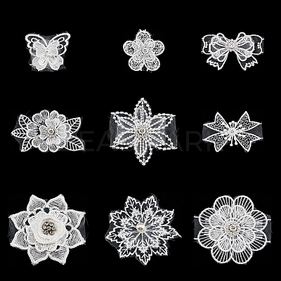18Pcs 9 Style Lace Embroidery Costume Accessories DIY-AR0002-36-1