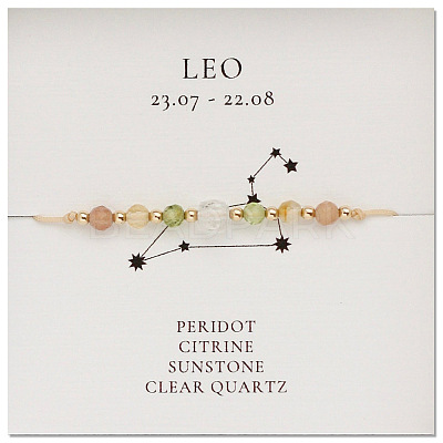 Natural stone constellation bracelet with 12 zodiac signs NR2952-7-1