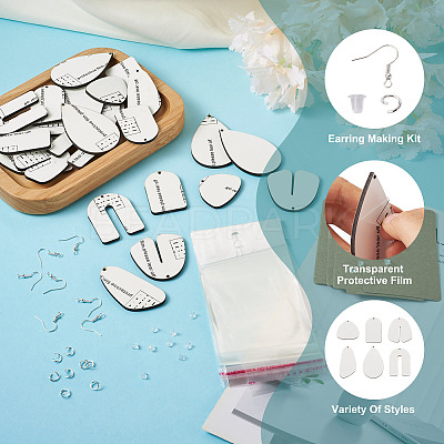 DIY Sublimation Dangle Earring Making Finding Kits DIY-BY0001-36-1