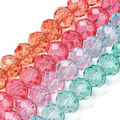 Transparent Painted Glass Beads Strands DGLA-A034-T8mm-A11-1