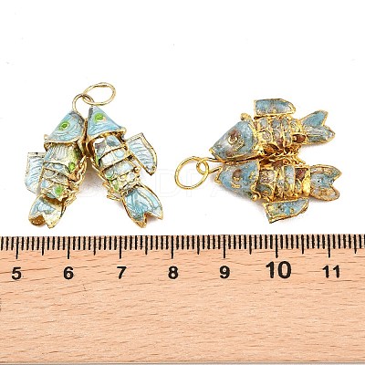 Brass Cloisonne Pendants KK-P251-A01-G-04-1