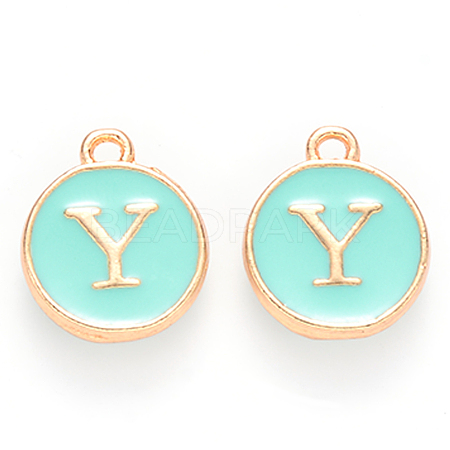 Golden Plated Alloy Enamel Charms ENAM-S118-05Y-1