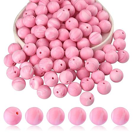 20Pcs Round Solid Color Silicone Beads JX461A-01-1
