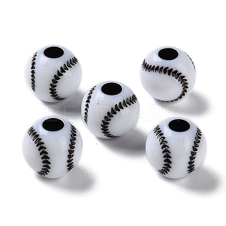 Opaque Acrylic European Beads LS-SACR-P031-25A-02-1