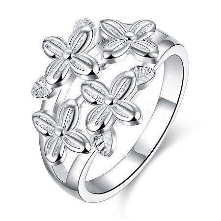 Valentine's Day Brass Flower Finger Rings RJEW-BB00235-02-1