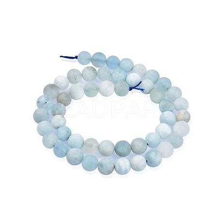 Natural Aquamarine Beads Strands G-E561-01-8mm-01-1