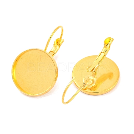 Golden Color Brass Leverback Earring Findings X-KK-C1244-16mm-G-RS-1