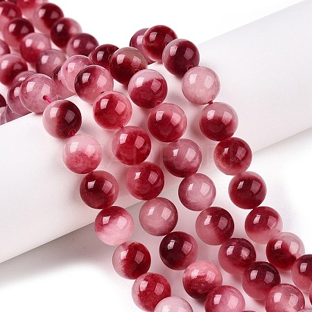 Dyed Natural White Jade Beads Strands G-T138-10mm-210-23-1