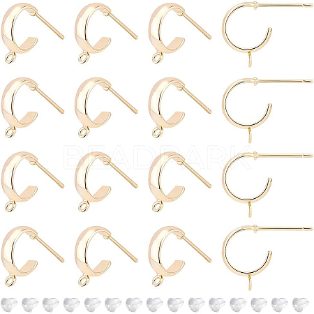 16Pcs Brass Stud Earring Findings KK-BC0008-50-1