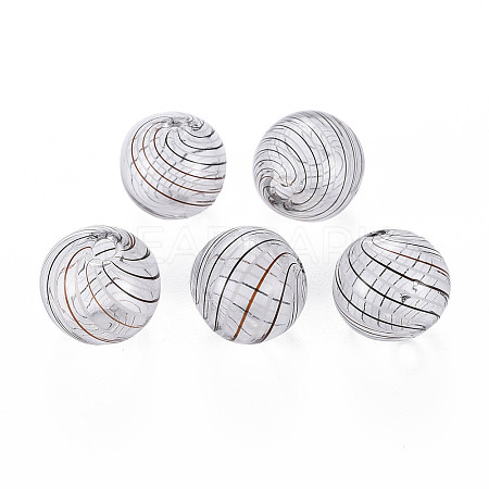 Transparent Handmade Blown Glass Globe Beads LS-GLAA-T012-35C-05-1