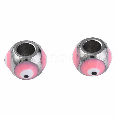 201 Stainless Steel Enamel Beads STAS-N087-59-04P-1