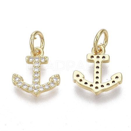Brass Micro Pave Cubic Zirconia Charms ZIRC-R109-018G-NF-1