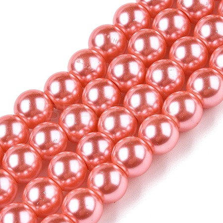 Baking Paint Pearlized Glass Pearl Round Bead Strands HY-Q330-8mm-77-A-1