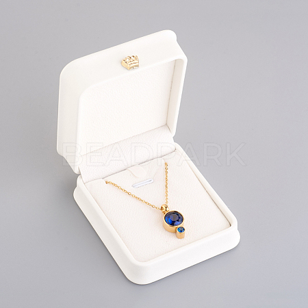 PU Leather Necklace Pendant Gift Boxes LBOX-L005-F04-1