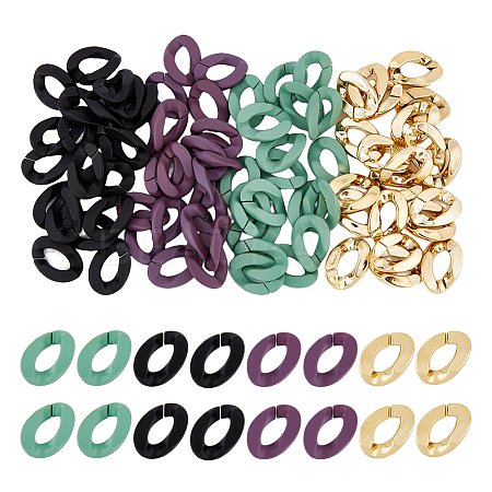 Spray Painted ABS Plastic & Acrylic Linking Rings OACR-FH0001-040-1