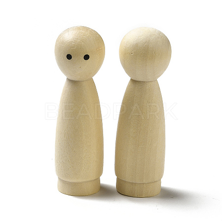 Unfinished Wooden Peg Dolls Display Decorations LS-WOOD-E015-01E-1