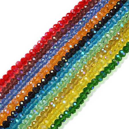 Electroplate Transparent Glass Beads Strands GLAA-D022-01-1
