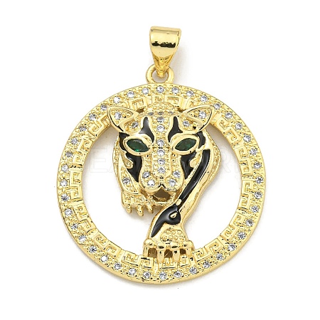 Brass Micro Pave Cubic Zirconia Pendants KK-K354-09E-G-1