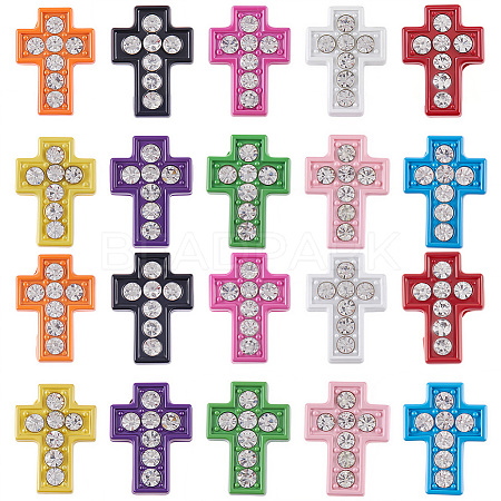 60Pcs Spray Painted Alloy Slide Charms FIND-SC0015-87-1
