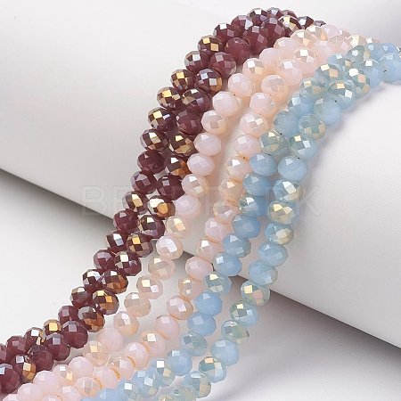 Electroplate Glass Beads Strands EGLA-A034-J6mm-H-1
