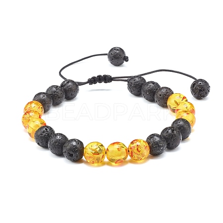 Aromatherapy Essential Oil Diffuser Braided Bead Bracelet for Girl Women BJEW-JB06905-1