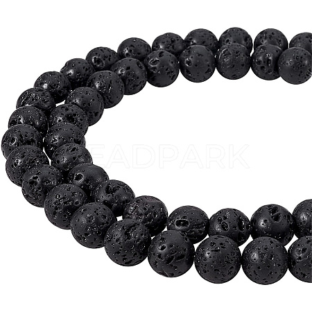 Natural Lava Rock Stone Bead Strands G-PH0028-8mm-04-1