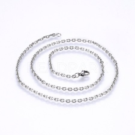 304 Stainless Steel Cable Chain Necklaces NJEW-P226-01P-02-1