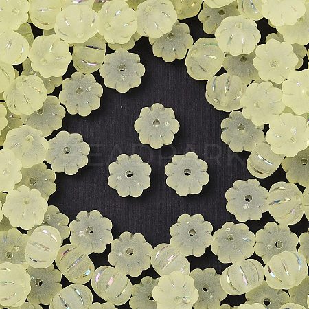 Frosted Transparent Acrylic Beads OACR-P029-03B-03-1