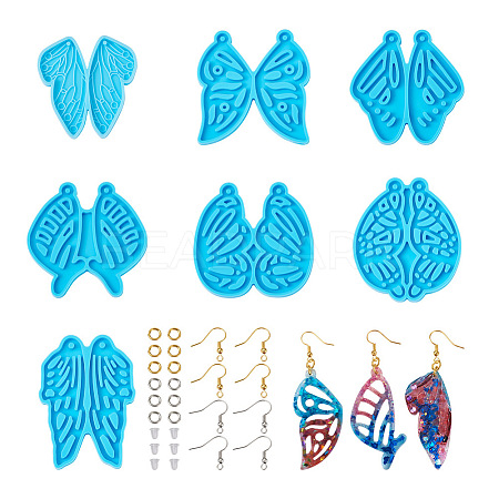 Mega Pet 7Pcs 7 Style Butterfly DIY Pendant Silicone Molds DIY-MP0001-15-1