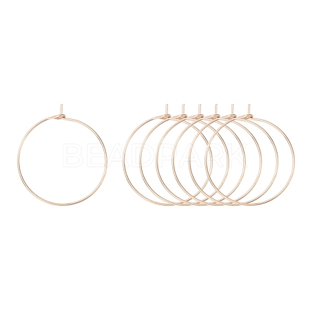 Ion Plating(IP) 316L Surgical Stainless Steel Hoop Earring Findings STAS-D164-01RG-1