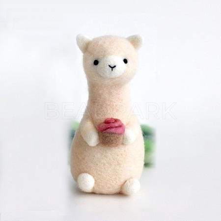 Alpaca Wool Felt Needle Felting Kit with Instructions DOLL-PW0004-04B-1