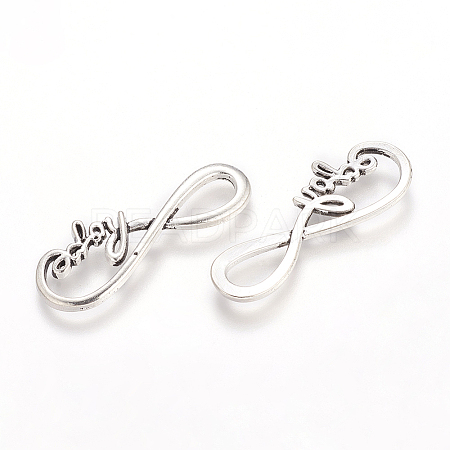 Tibetan Style Alloy Infinity with Hope Links connectors X-TIBE-S230-AS-LF-1