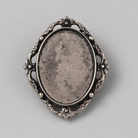 Tibetan Style Zinc Alloy Bolo Tie Slides Clasp Cabochon Settings FIND-WH0260-37I-AS-1
