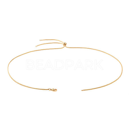 Adjustable 304 Stainless Steel Slider Necklaces NJEW-CJ0001-01G-1