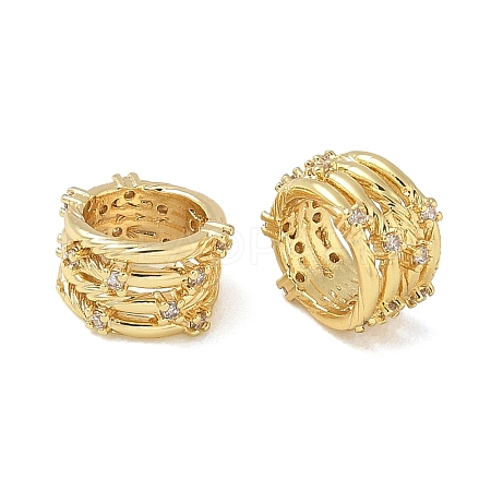 Brass Micro Pave Clear Cubic Zirconia Beads CU-CBAC675-07G-1