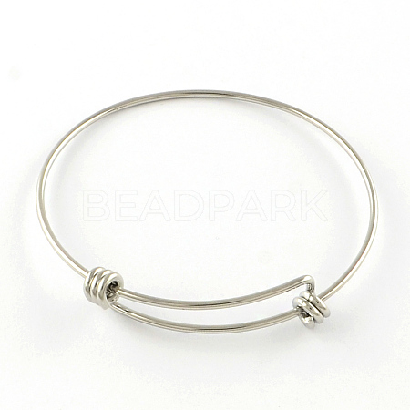 Tarnish Resistant Adjustable 201 Stainless Steel Expandable Bangle Making STAS-R069-04-1