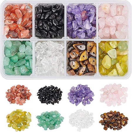 Natural Gemstone and Glass Chip Beads Sets G-NB0001-51-1
