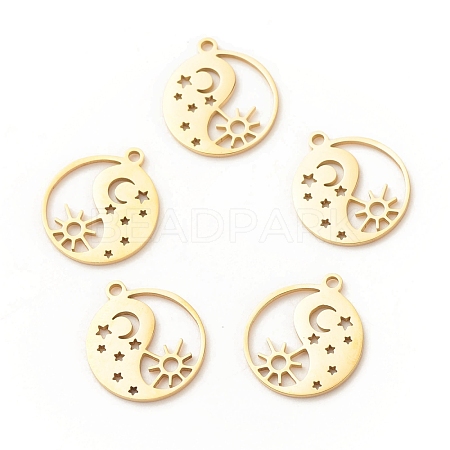 201 Stainless Steel Pendants STAS-G258-05G-1