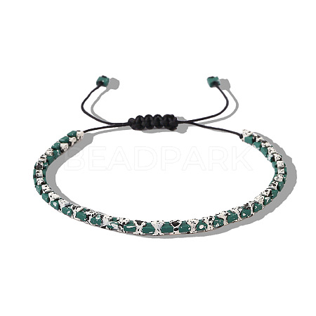 Synthetic Hematite Beads Braided Bead Bracelets for Men WA4719-1