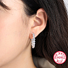 Rhodium Plated 925 Sterling Silver Ring Stud Earrings RE2963-3-3