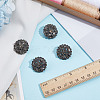 4Pcs 1-Hole Alloy Glass Shank Buttons FIND-DR0002-01B-4