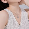 Moon & Sun Rhodium Plated 925 Sterling Silver Pendant Necklaces NJEW-P292-01P-2