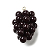 Grape Brass Acrylic Pendants OACR-R006-05G-07-1
