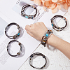 FIBLOOM 6Pcs 6 Style Cowhide Rope Triple Layer Multi-strand Bracelets Set BJEW-FI0001-43-3