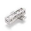 Brass Micro Pave Cubic Zirconia Slide Charms ZIRC-F094-41-RS-3