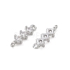 SHEGRACE Brass Pave Clear Cubic Zirconia Connector Charms XGRQ7H568-952P-2