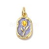 Brass Enamel Pendants KK-Q098-29G-B-1
