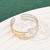 304 Stainless Steel Double Color Cuff Rings RJEW-S635-01GP-21-3