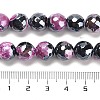 Electroplated Natural Fire Crackle Agate Round Beads Strands G-G0006-A02-07-5